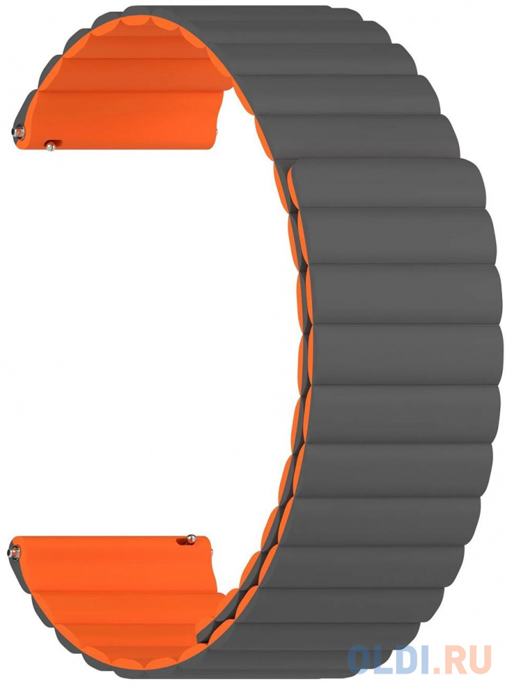 Универсальный силиконовый ремешок для часов 22 mm LYAMBDA ACRUX DSJ-32-22-GO Grey/Orange от OLDI