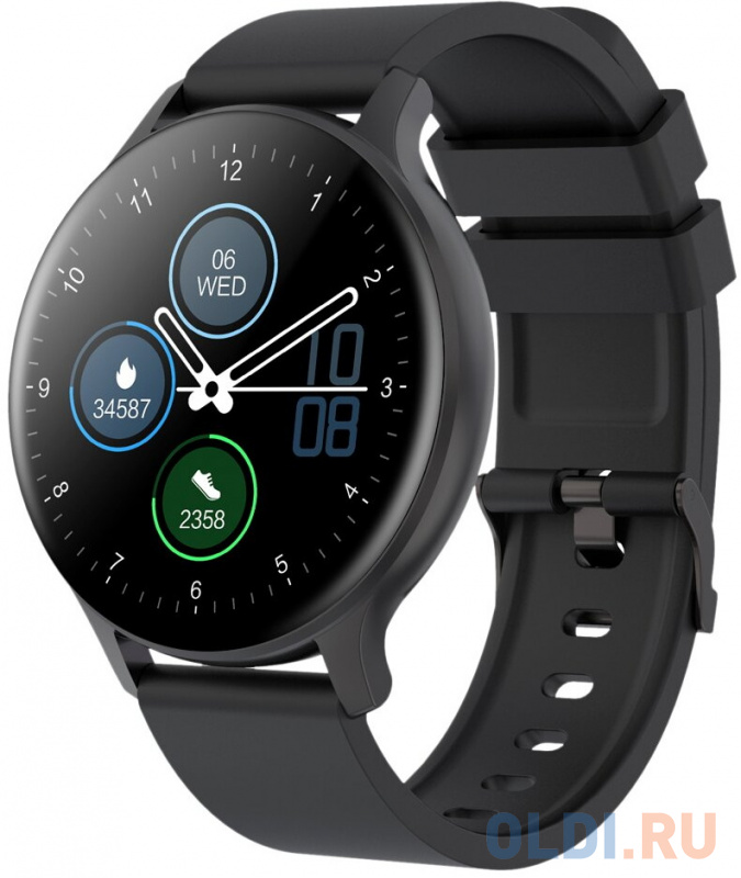 Smartwatch, Realtek 8762CK, 1.28"TFT 240x240px; RAM : 160KB,  Lithium-ion polymer battery, 3.7V 190mAh Include, Black Zinc alloy middle frame + p фото