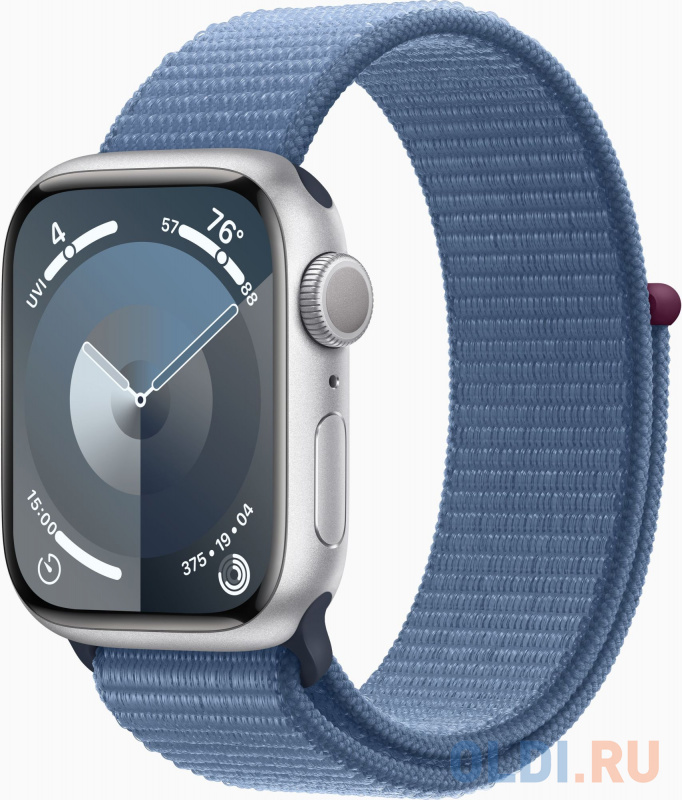 

Смарт-часы Apple Watch Series 9 A2978 41мм OLED корп.серебристый Sport Loop рем.синий разм.брасл.:130-200мм (MR923LL/A)