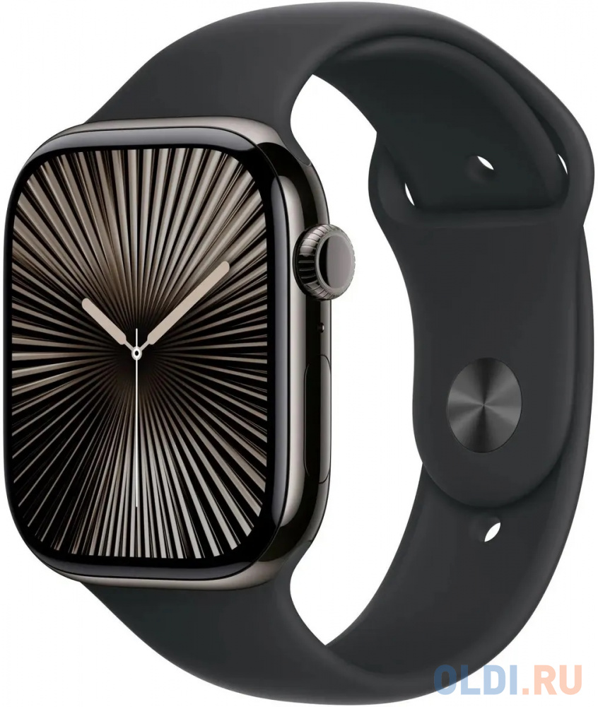 

Смарт-часы Apple Watch Series 10 A2999 46мм 2.1" OLED корп.черный Sport Band рем.черный разм.брасл.:160-210мм (MWWQ3ZP/A)