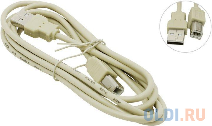 Кабель 5bites UC5010-018C USB2.0, AM/BM, 1.8м. 5bites кабель удлинитель uc5011 010c usb2 0 am af 1m