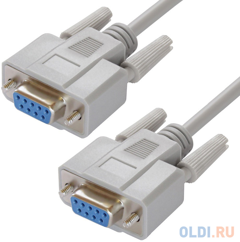 Greenconnect Кабель 0-модемный COM RS-232 линковочный 5 m GCR-DB901-5m 9F AF / 9F AF, пакет