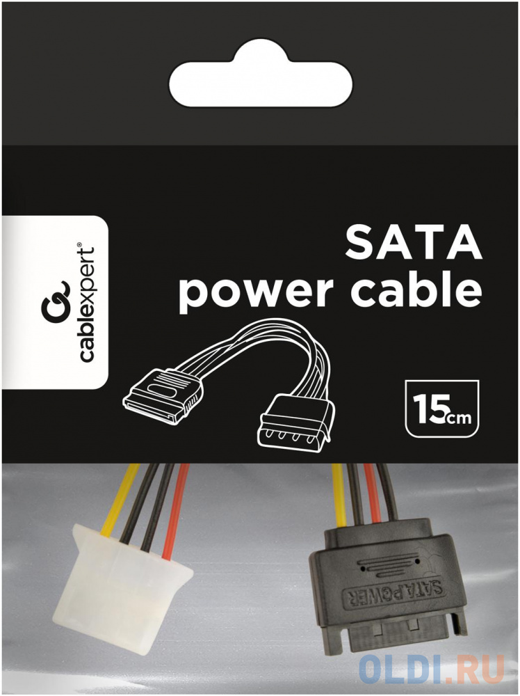 Кабель питания SATA Cablexpert 15см, sata 15pin/molex 4pin, пакет (CC-SATA-PS-M) - фото 2