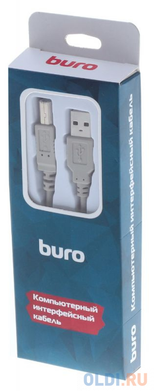 Кабель Buro BHP RET USB_BM18 USB A(m) USB B(m) 1.8м серый блистер Вид№4