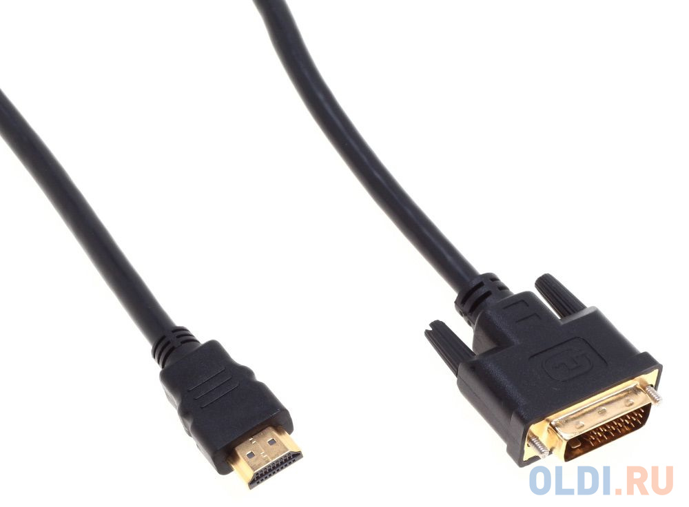 Кабель аудио-видео Buro HDMI (m)/DVI-D (Dual Link) (m) 1.8м. Позолоченные контакты черный (BHP RET HDMI_DVI18) Вид№3