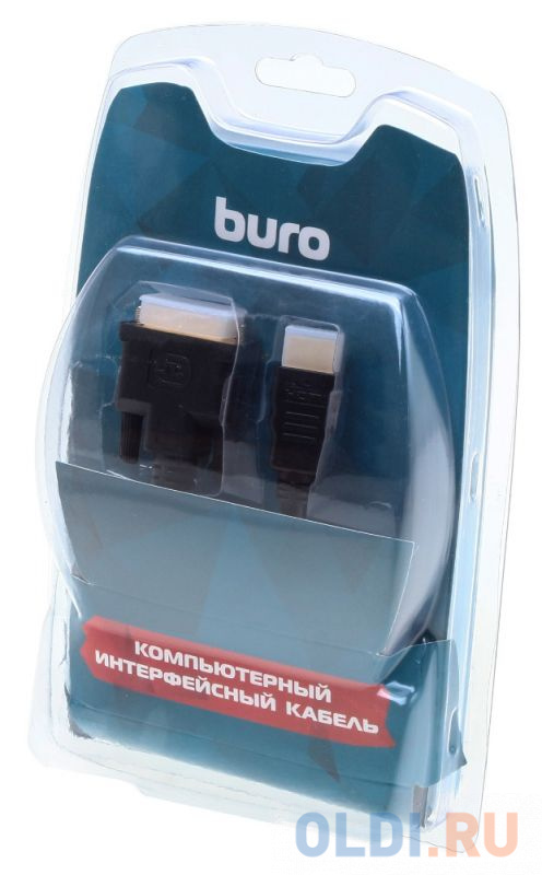 Кабель аудио-видео Buro HDMI (m)/DVI-D (Dual Link) (m) 1.8м. Позолоченные контакты черный (BHP RET HDMI_DVI18) Вид№4