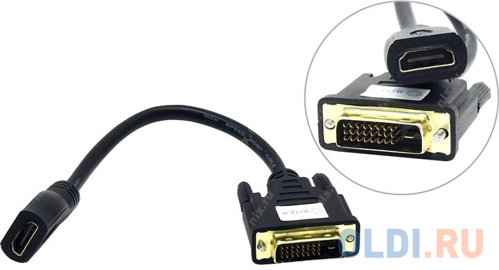 Переходник HDMI- DVI-D 5bites позолоченные контакты BC-HDF2DVI