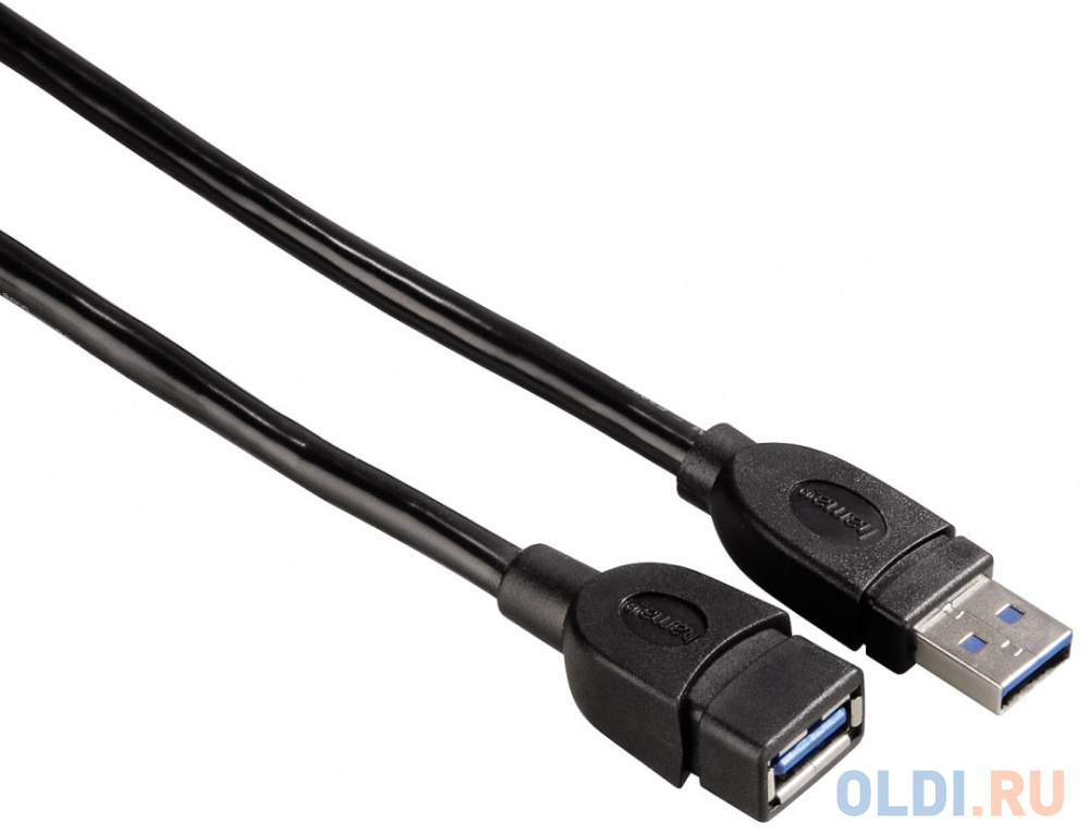 

Кабель удлинительный USB 3.0 AM-AF 1.8м Hama H-54505 экранированный черный