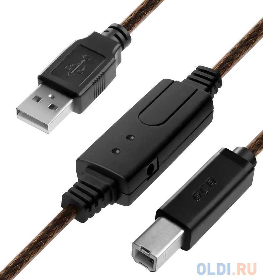 

Greenconnect Кабель USB 2.0 с активным усилителем сигнала 5.0m AM/BM, 28/24 AWG экран, армированный, морозостойкий, разъём для доп.питания, черно-прозрачный, GCR-UPC3M1-BD2S-5.0m