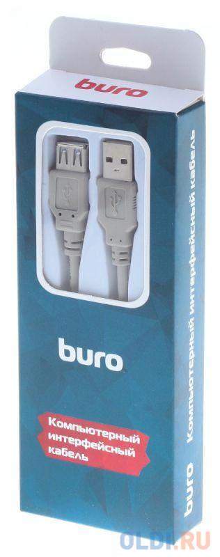 Кабель Buro BHP RET USB_AF18 USB A(m) USB A(f) 1.8м серый блистер Вид№4