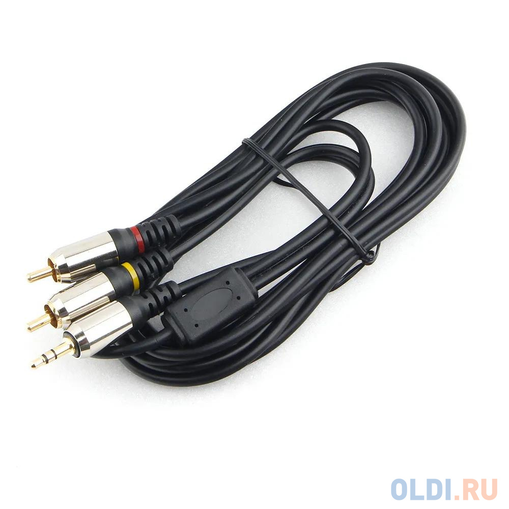 Кабель аудио Cablexpert CCAB-02-35M2RM-3MB. 3.5 джек(M)/2х RCA (M), черный, 3м, блистер от OLDI