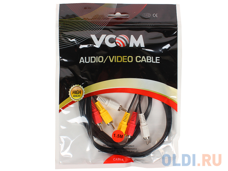 Кабель соединительный 3xRCA (M) - 3xRCA (M), 1,5m VCOM <VAV7150-1.5M Кабель соединительный 3xRCA (M) - 3xRCA (M), 1,5m VCOM <VAV7150-1.5M фото