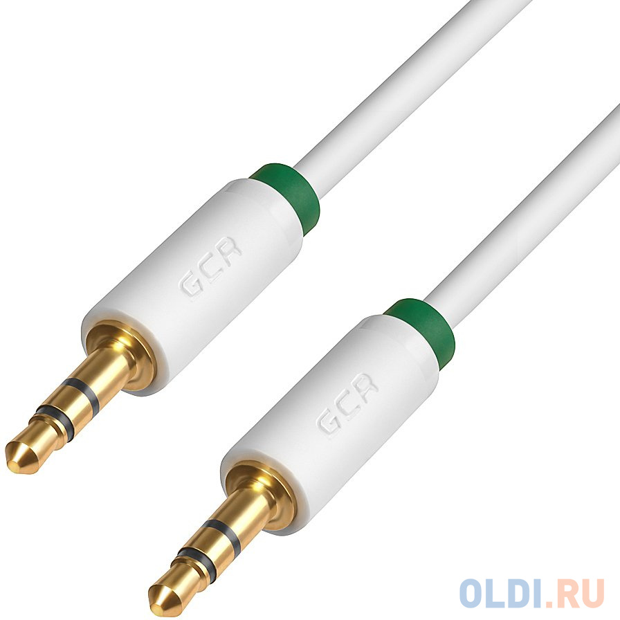 Greenconnect Кабель аудио 0.5m jack 3,5mm/jack 3,5mm белый, зеленая окантовка, ультрагибкий, 28 AWG, M/M, Premium GCR-AVC1662-0.5m, экран, стерео / GC кабель аудио видео buro 1 2v minidisplayport m minidisplayport m 2м позолоченные контакты белый bhp mdpp 2