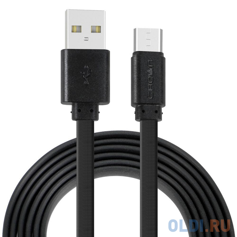 

Кабель Crown USB - microUSB CMCU-3022M black; плоский; в оплётке ПВХ; коннекторы ПВХ; ток 2А; 100 см