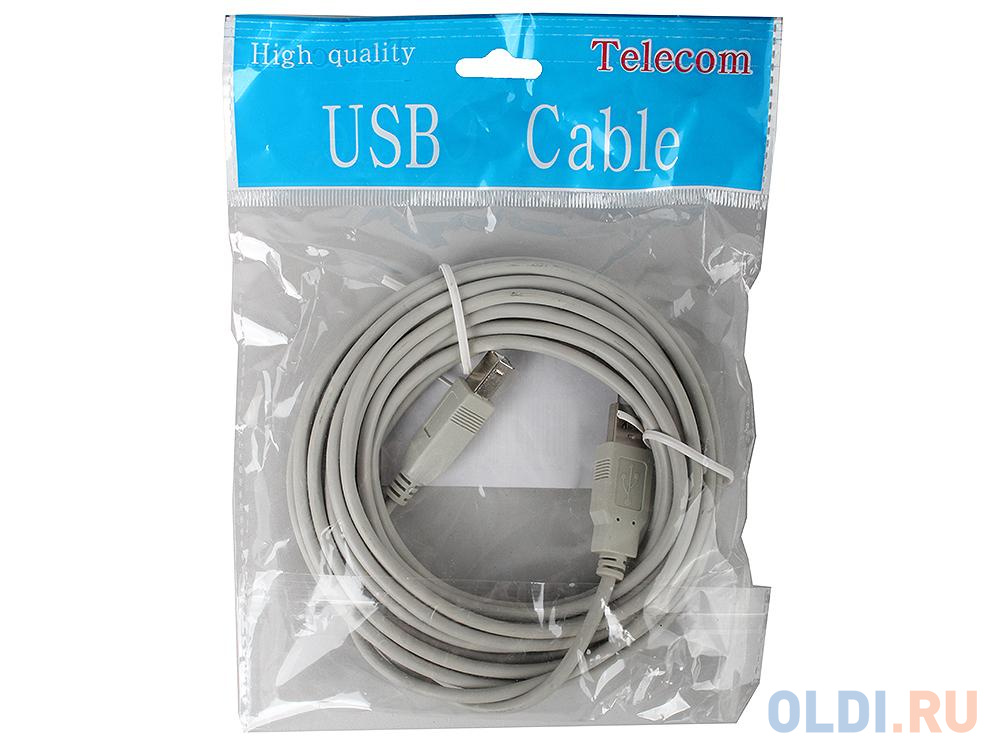 Кабель USB 2.0 AM/BM Telecom 5м,  [TC6900-5.0M] кабель usb2 0 a b 1 8м telecom tc6900 1 8m 1 8m