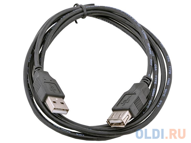 Кабель удлинительный USB 2.0 AM-AF 1.8м Gembird CC-USB2-AMAF-6B черный