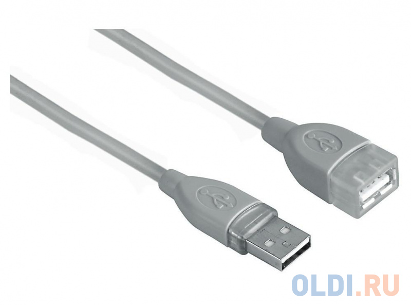 

Кабель Hama USB 2.0 A-A (m-f) удлинительный, 3.0 м, *, серый H-45040