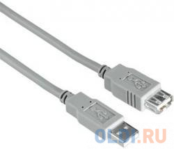 

Кабель Hama USB 2.0 A-A (m-f) удлинительный, 3.0 м, серый, H-30618