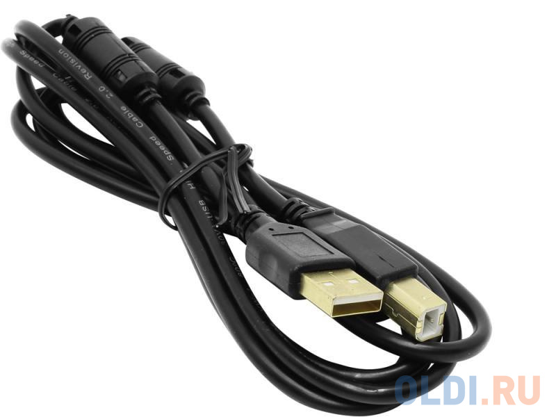 Кабель проф. 5bites UC5010-018A EXPRESS USB2.0 / AM-BM / FERRITES / 1.8M / BLACK 5bites кабель удлинитель uc5011 010c usb2 0 am af 1m