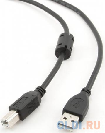 Кабель USB 2.0 AM-BM 1.8м черный Cablexpert CCF2-USB2-AMBM-6