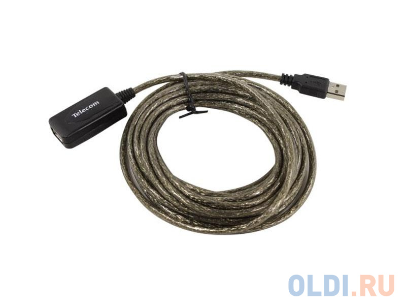 Кабель USB2.0-repeater, удлинительный активный <Am--Af 5м, Telecom <TUS7049-5M кабель usb 2 0 am bm 5m telecom прозрачная изоляция vus6900t 5mtp