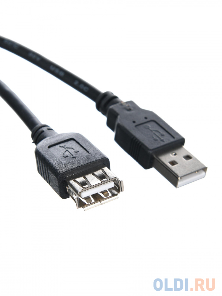 Кабель удлинительный TELECOM USB2.0 <Am--Af 1,5 м черный <TUS6990-1.5M кабель usb2 0 am bm 1 8m прозрачная изоляция telecom vus6900t 1 8m