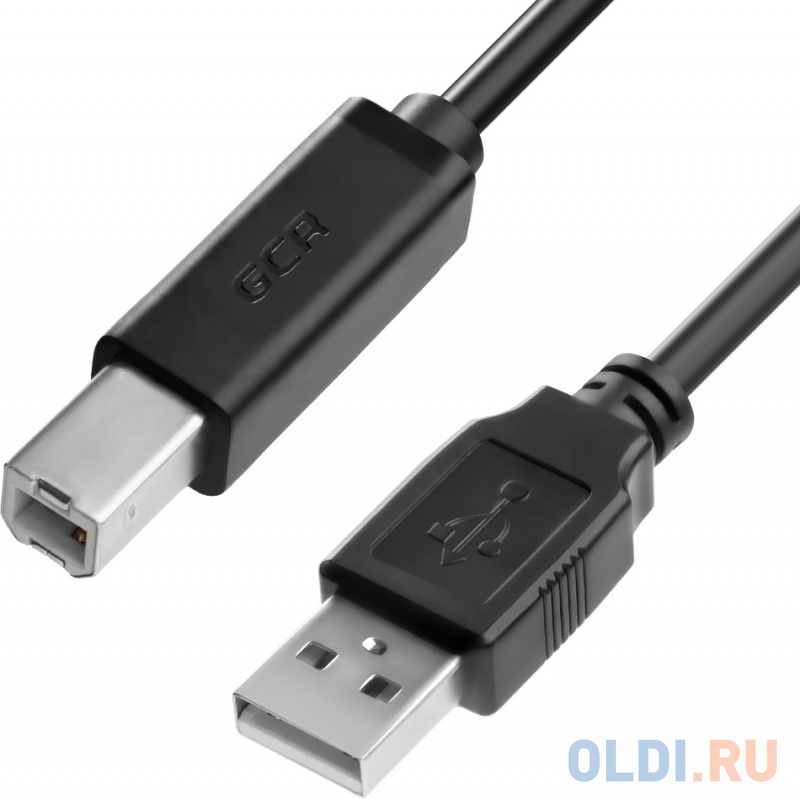 

Greenconnect Кабель 0.5m USB 2.0, AM/BM, черный, 28/28 AWG, экран, армированный, морозостойкий, GCR-