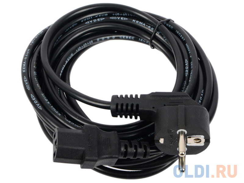 кабель питания для бытовой электроники 1 8м vcom telecom ce021 cu0 5 1 8m Кабель компьютер-розетка 220V (EURO) <VDE 3G*0,75mm2 VCOM {CE021-CU} 5м