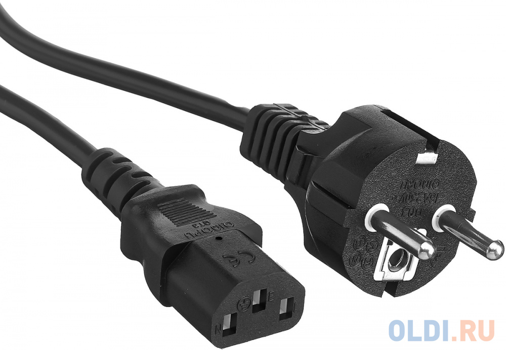Exegate EP280643RUS Кабель питания ExeGate Power PC-1, 5P (Евровилка Schuko-&gt;С13) VDE-250V-3*0.75mm2, медь, черный, 1.5м.