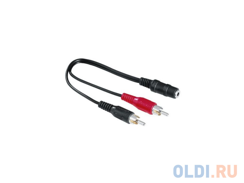 

Адаптер Hama 2xRCA "тюльпан" (m) - 3.5 мм Jack (f), стерео, черный, H-43254