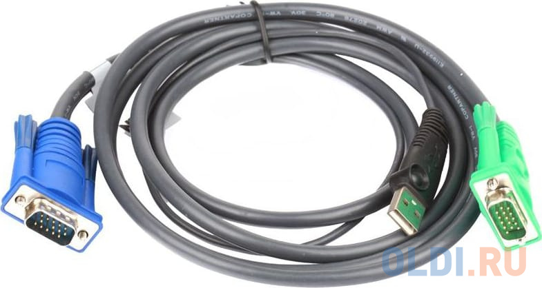 Кабель ATEN KVM Cable 2L-5202U Кабель для KVM: USB(Am)+DB15(m) (PC) -на- SPHD15(m) (KVM),1.8м Вид№2