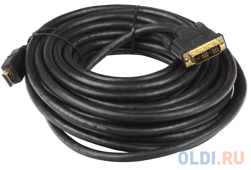 

Кабель HDMI - DVI-D (19M -19M) Telecom 10м, с позолоченными контактами <CG480G-10M\\CG481G-10M
