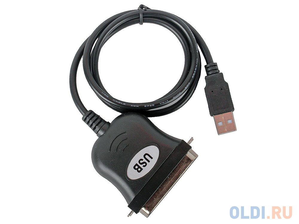 Кабель-адаптер Orient ULB-201N, USB to LPT (IEEE 1284), кабель 0.8м пакет