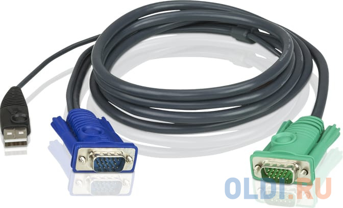 

Шнур, мон+клав+мышь USB, SPHD15=HD DB15+USB A-Тип ATEN (2L-5201U) Male-2xMale, 8+4 проводов, опрессованный, 1.2 метр., черный