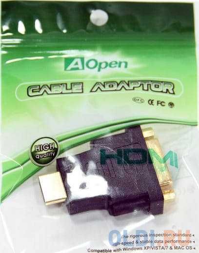 Переходник Aopen DVI-D 25F to HDMI 19M &lt;ACA311 позолоченные контакты Вид№3