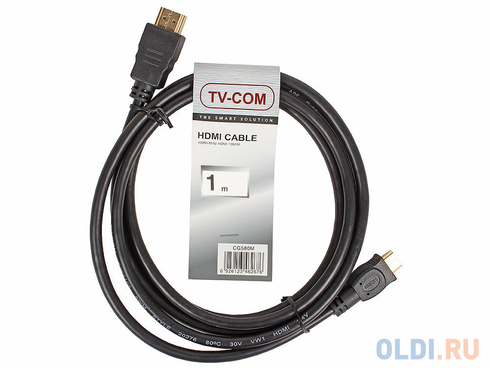 Кабель HDMI to MiniHDMI ver1.4V+3D, 1m, TV-COM