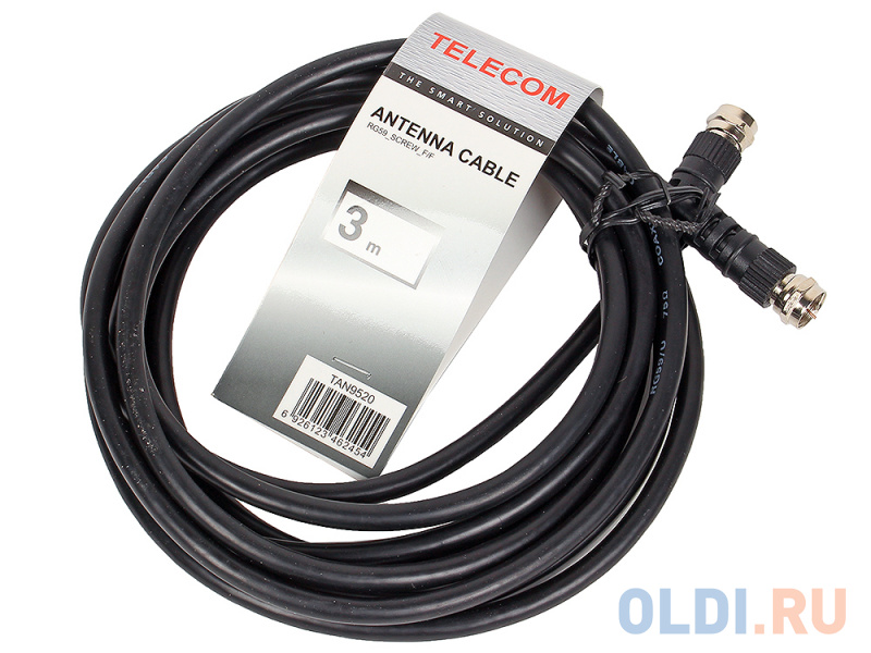 

Кабель соединительный антенный RG59 F-male--F-male 3м, Telecom (TAN9520-3M)