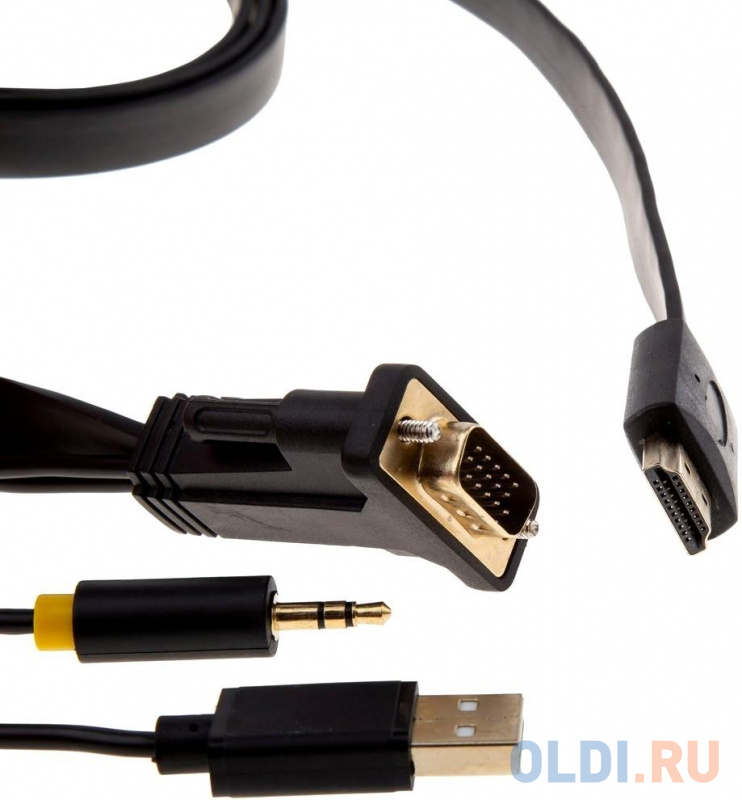 

Кабель-переходник VGA+audio+USB -- HDMI_M/M 1,8м Telecom TA575-1.8M