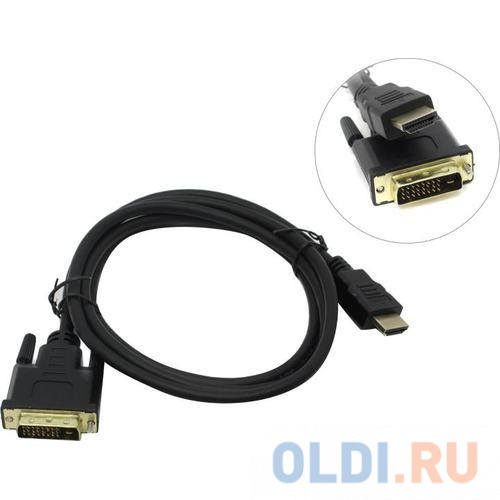 Exegate EX284906RUS Кабель HDMI-DVI ExeGate EX-CC-HDMIM-DVIM-2.0 (19M/25M, dual link, 2м, 2 фильтра, позолоченные контакты) кабель переходник hdmi vga exegate ex hdmim vgam 3 5jacks 1 8 19m 15m 3 5mm jack m 1 8м преобразователь цифрового hdmi сигнала в vga видео и стерео