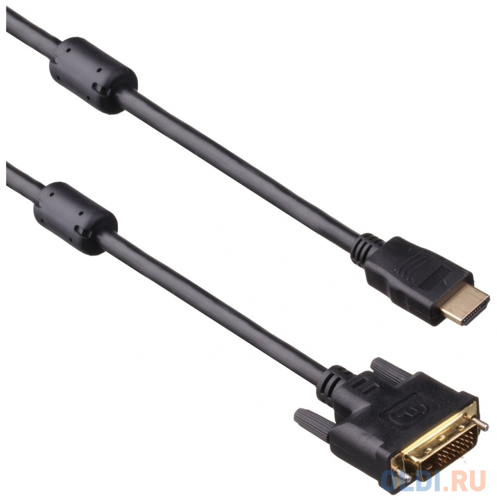 Кабель HDMI-DVI ExeGate EX-CC-HDMIM-DVIM-1.8 (19M/19M, single link, 1,8м,позолоченные контакты) Вид№3