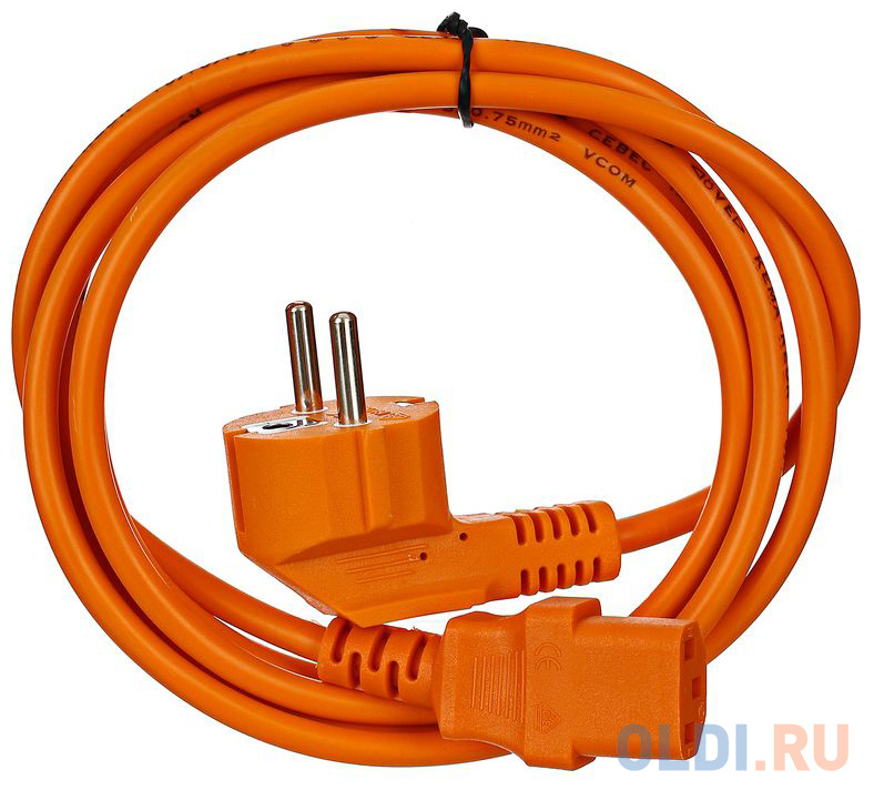 

VCOM CE021-O/0.75MMX1.8M Кабель компьютер-розетка 220V (EURO) <VDE> 1,8м 3G0,75mm2, оранжевый