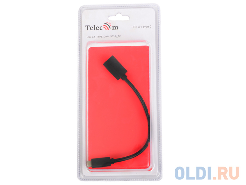 

Кабель-адаптер USB 3.1 Type-Cm -- USB 3.0 Af , OTG 1,5A , 5,0Gbps , 0,2m Telecom <TC409