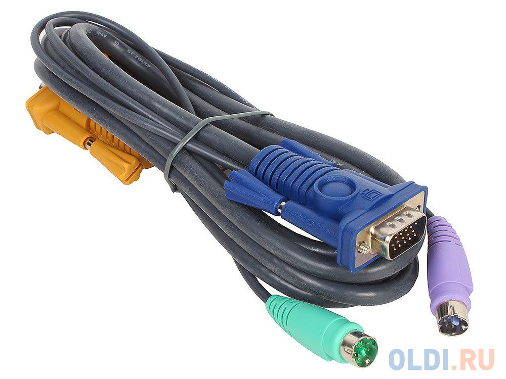 Набор кабелей D-LINK  DKVM-IPCB/10 Кабель для KVM-переключателя DKVM?IP8 длиной 1,8 м с разъемами PS2  ( 10шт в коробке ) DKVM-IPCB/10 - фото 1