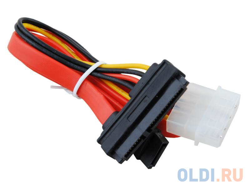 Кабель Combo SATA Cablexpert, molex+SATA/SATA, 15pin+7pin, (длина инт - 35см, питание - 15см комплект кабелей интерфейсный 7pin 7pin 48см кабель питания 4pin 15pin 15см gembird cc sata