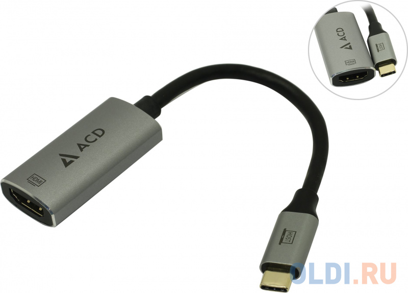 

Fusion CH4K Адаптер USB-C в HDMI (4Kx60Hz) (ACD-CH4K-6AL) RTL {50}, Серый