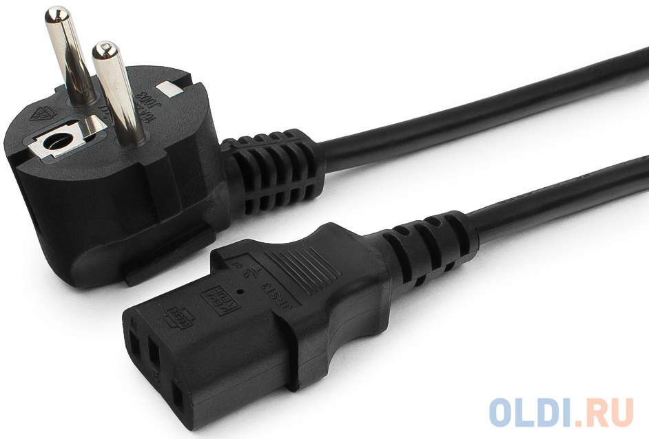 Cablexpert Кабель питания 10м, Schuko- C13, 3х1кв.мм, черный, с заземлением, пакет (PC-186-1-10M) кабель hdmi gembird cablexpert 1м v1 4 19m 19m плоский кабель позол разъ cc hdmi4f 1m