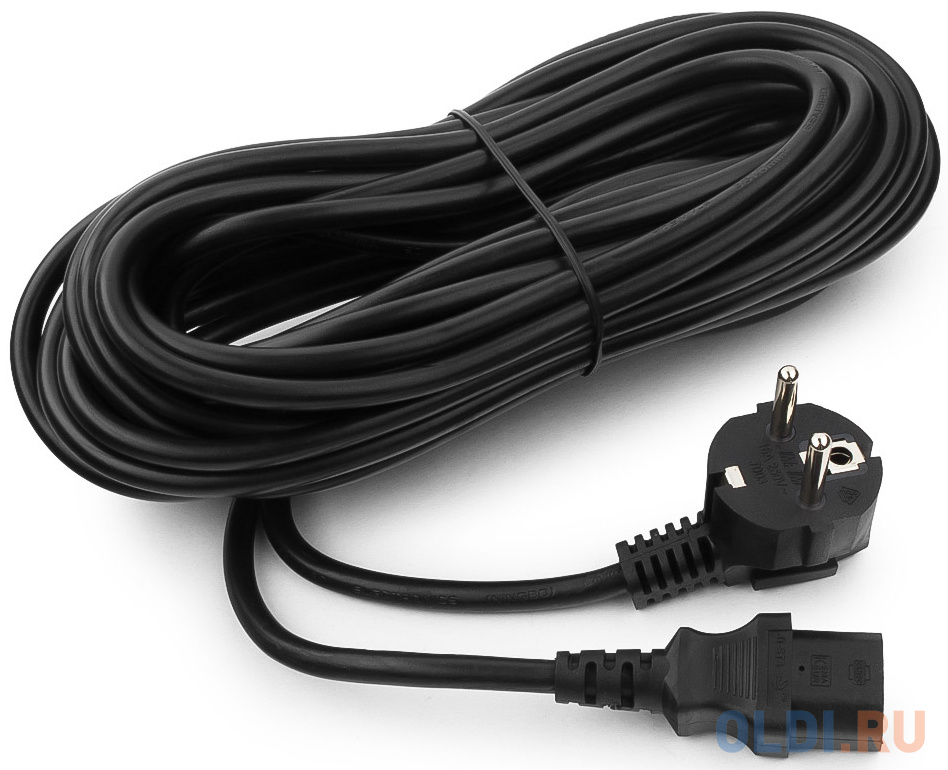 Cablexpert Кабель питания 10м, Schuko- C13, 3х1кв.мм, черный, с заземлением, пакет (PC-186-1-10M) фото