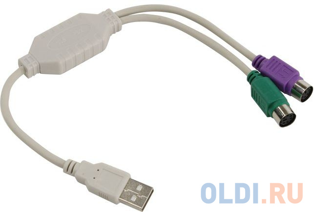 

Кабель USB A-2xPS/2 (подключение PS/2 клав и мыши к USB порту) Telecom <TUS7057