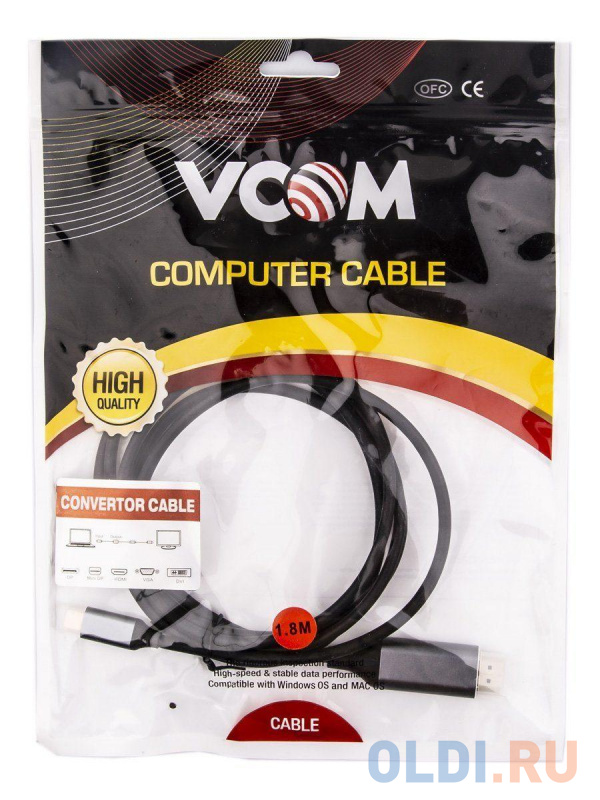 Кабель-адаптер USB 3.1 Type-Cm --> HDMI A(m) 4K@60Hz, 1.8m ,Aluminium Shell,VCOM <CU423MC-1.8M> Кабель-адаптер USB 3.1 Type-Cm --> HDMI A(m) 4K@60Hz, 1.8m ,Aluminium Shell,VCOM <CU423MC-1.8M> фото