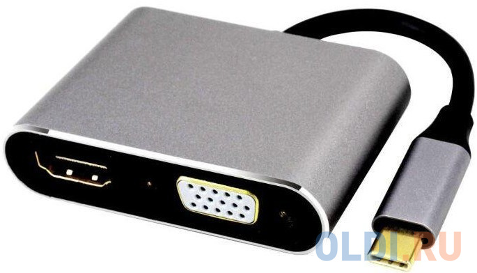 

Кабель-концентратор USB3.1 Type-Cm --> HDMI (f)+VGA(f), Alum Grey 4K@30 Hz,Telecom<TUC050>